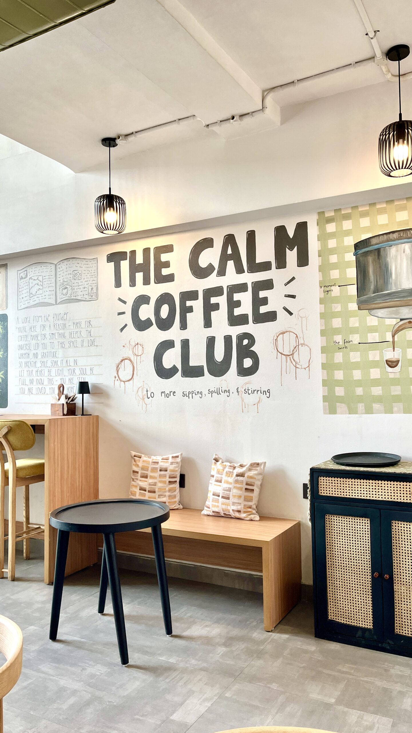 The Calm Cup mural wall