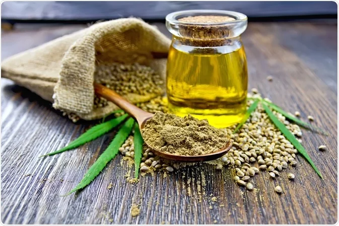 Hemp oil bottle